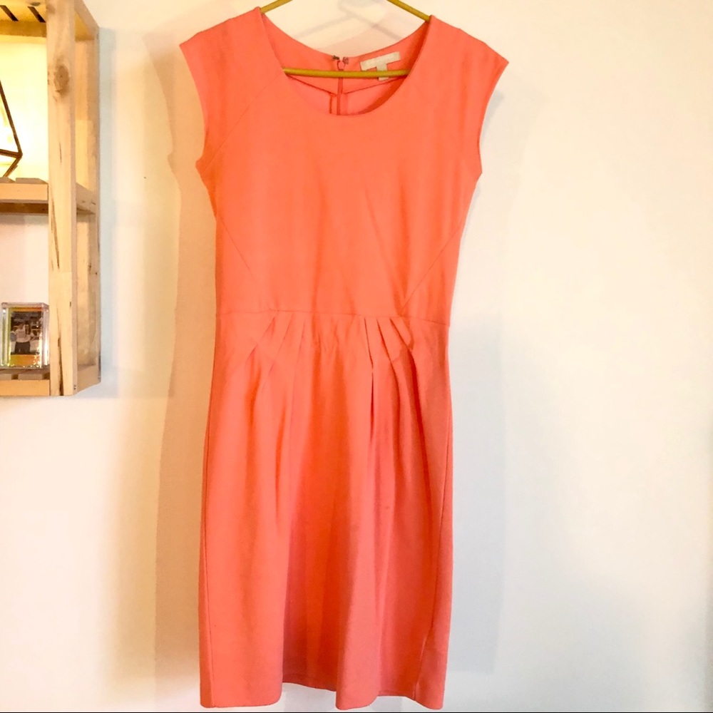 Banana Republic salmon colored fitted sheath dress